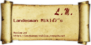 Landesman Miklós névjegykártya